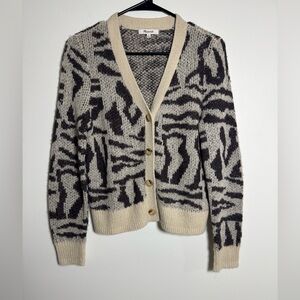 Madewell Black and Cream Patterned Cardigan